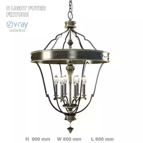 6 Light Foyer Fixture
