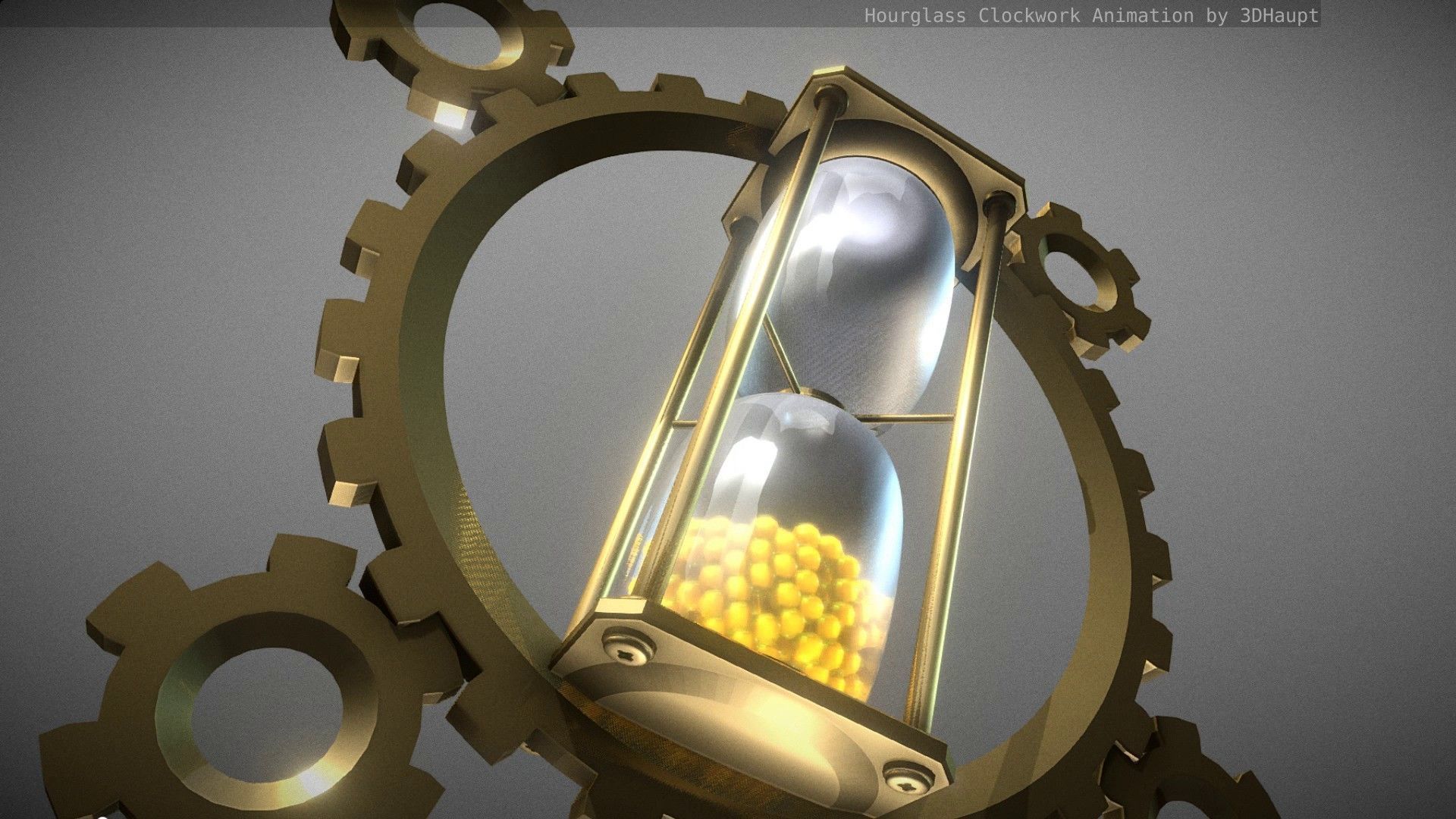 Hourglass Clockwork Animation  Free 3D model_2