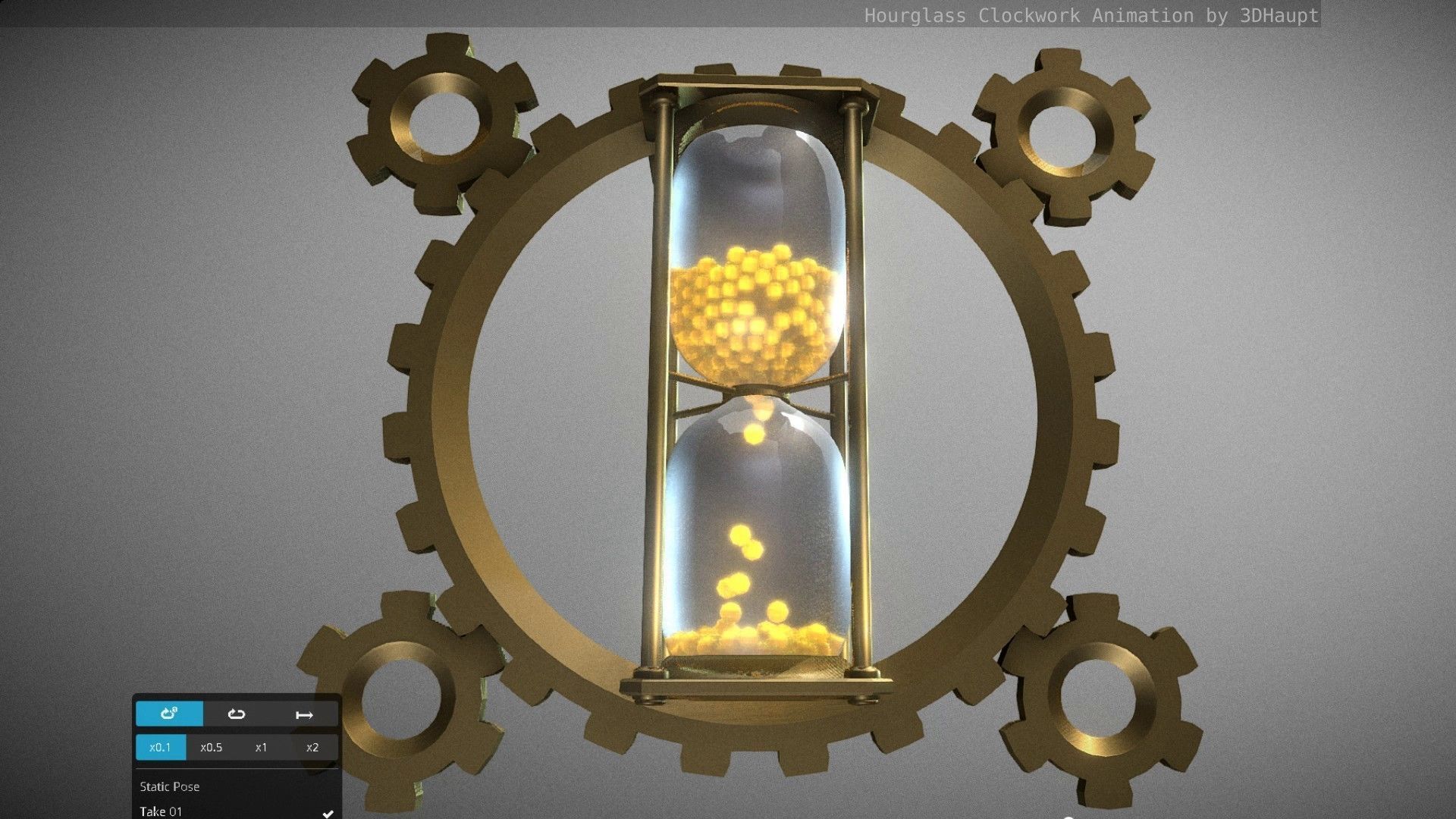 Hourglass Clockwork Animation  Free 3D model_82
