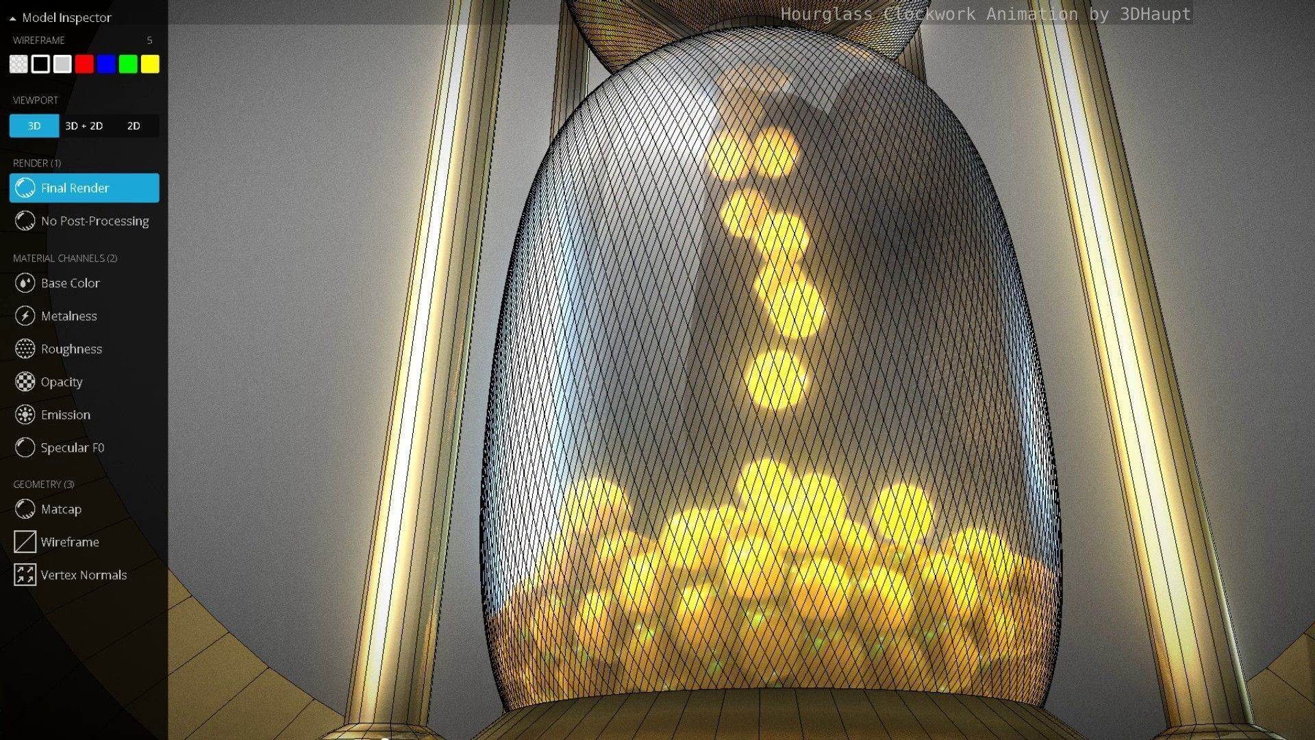 Hourglass Clockwork Animation  Free 3D model_121