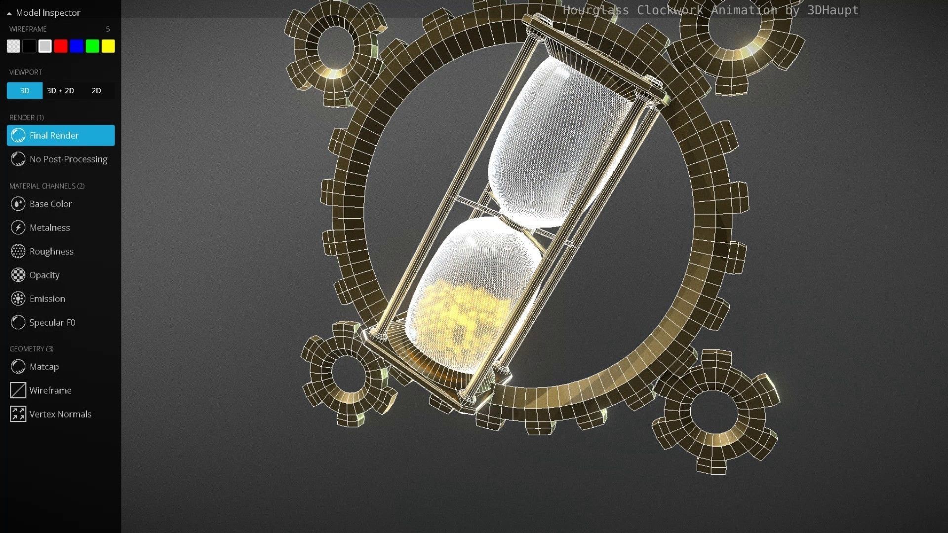Hourglass Clockwork Animation  Free 3D model_139