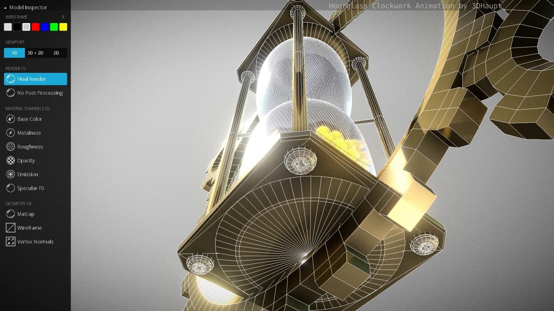 Hourglass Clockwork Animation  Free 3D model_143