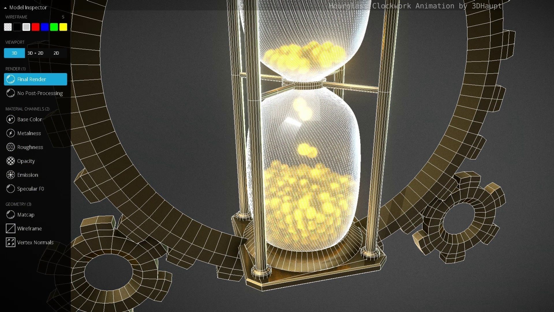 Hourglass Clockwork Animation  Free 3D model_132