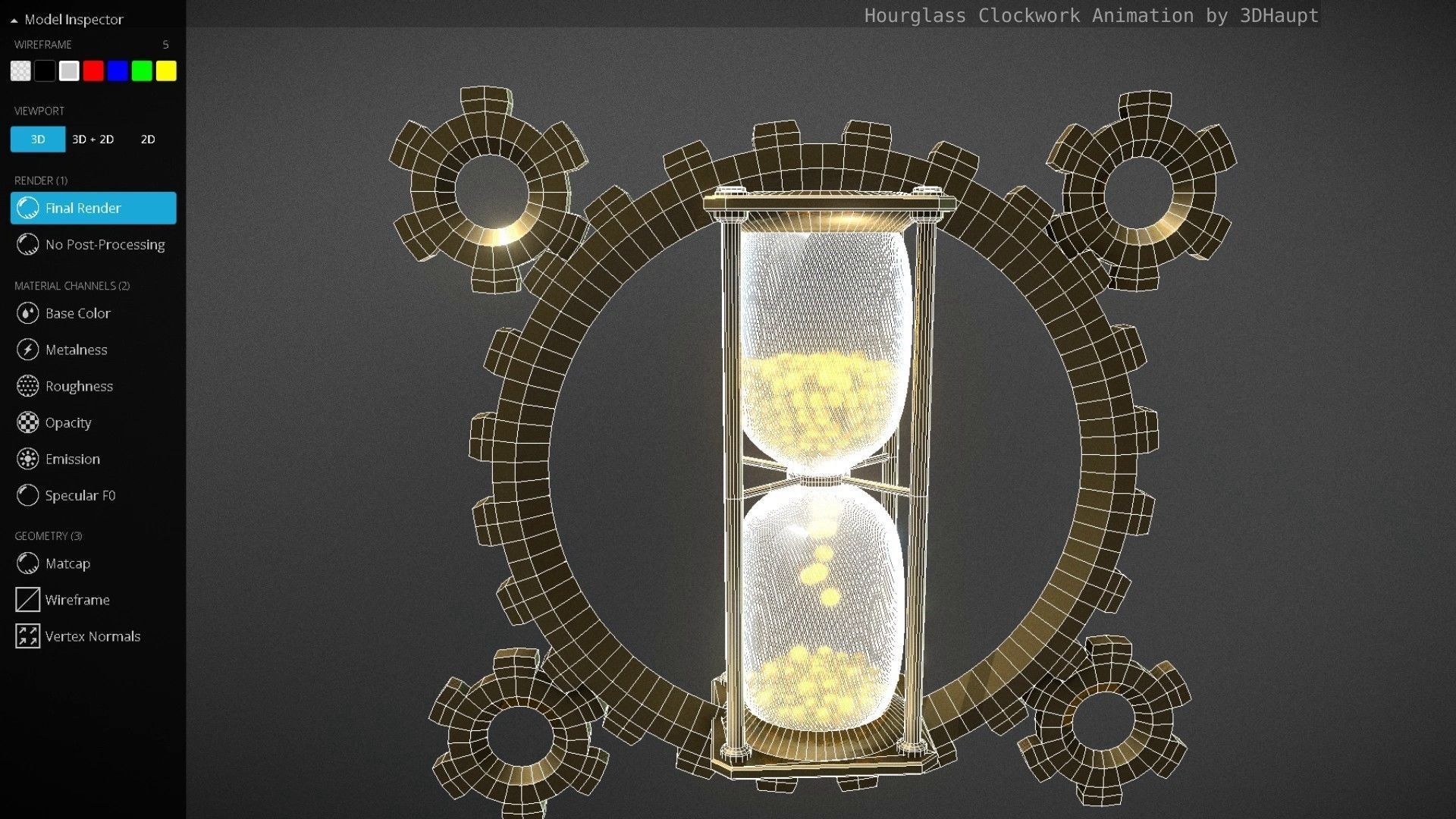 Hourglass Clockwork Animation  Free 3D model_142