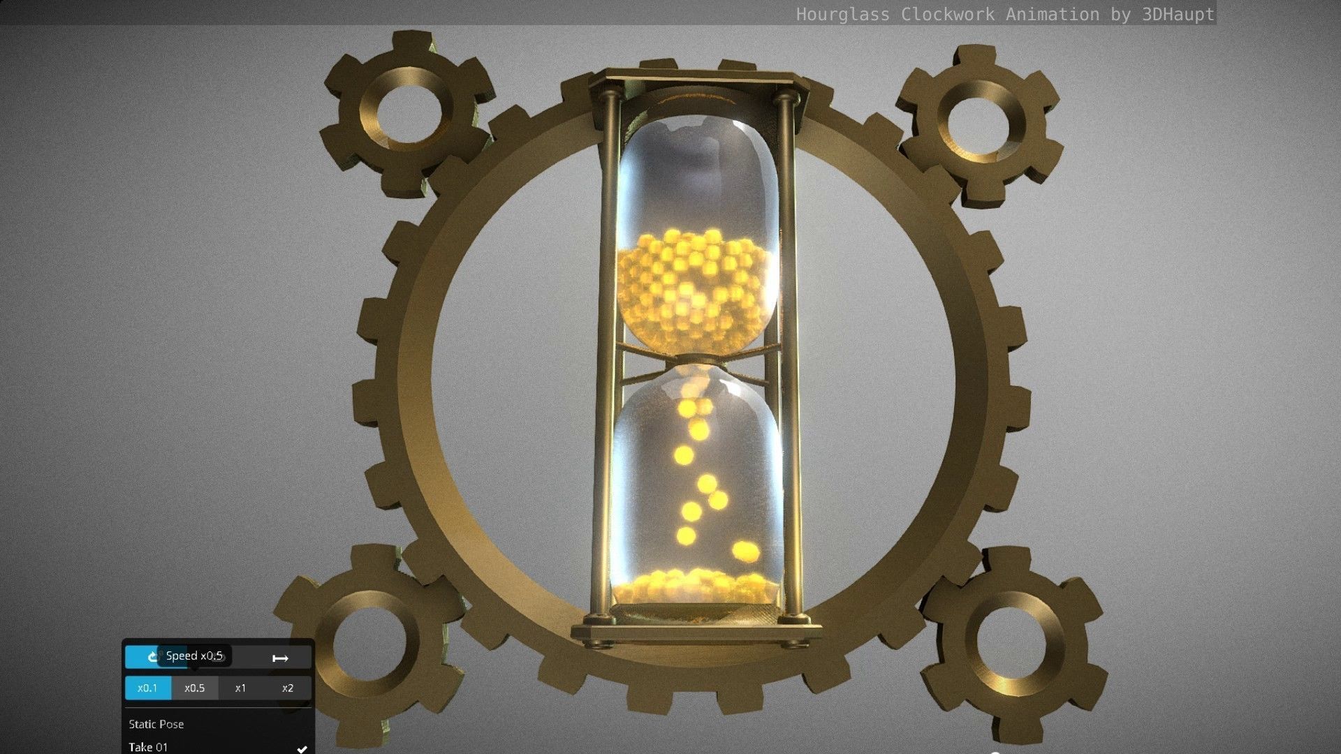 Hourglass Clockwork Animation  Free 3D model_86