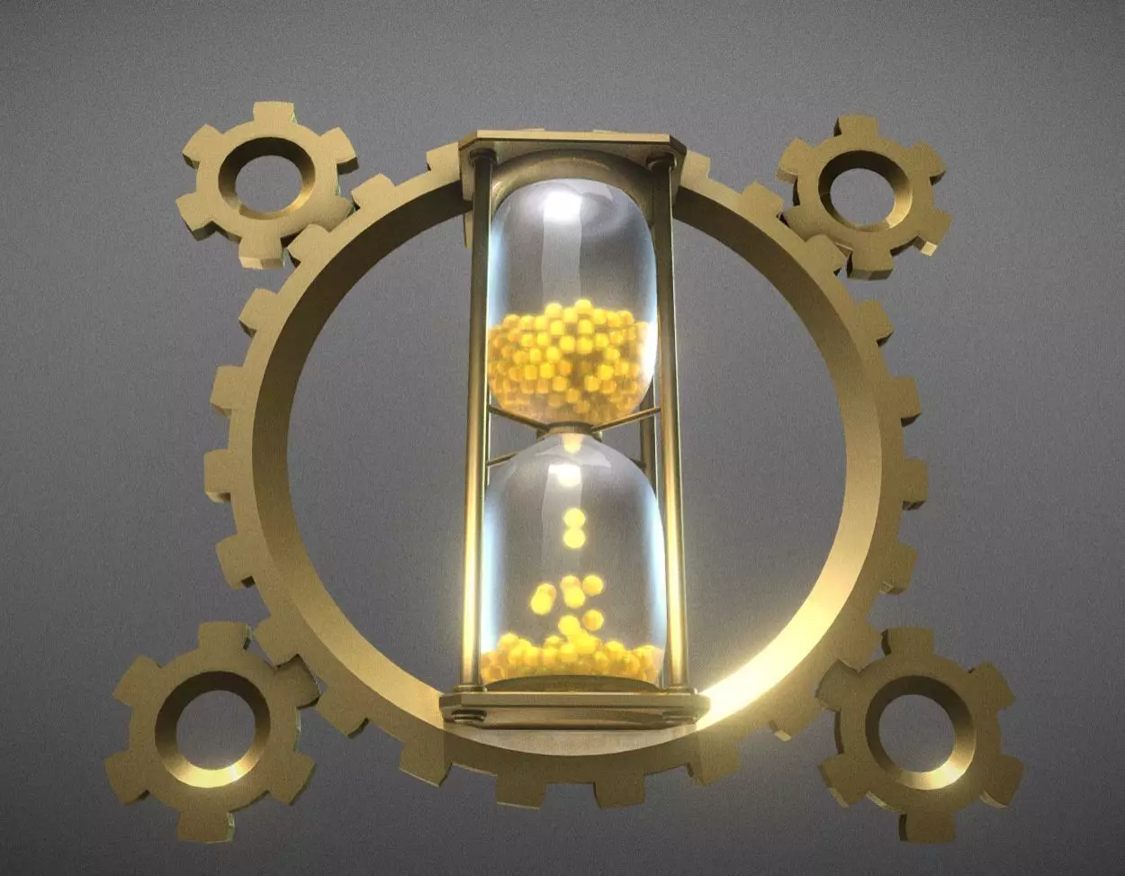 Hourglass Clockwork Animation  Free 3D model_0