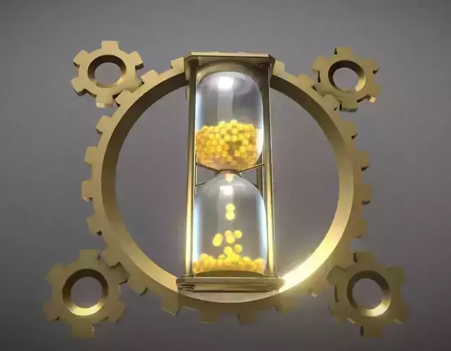 Hourglass Clockwork Animation  Free 3D model