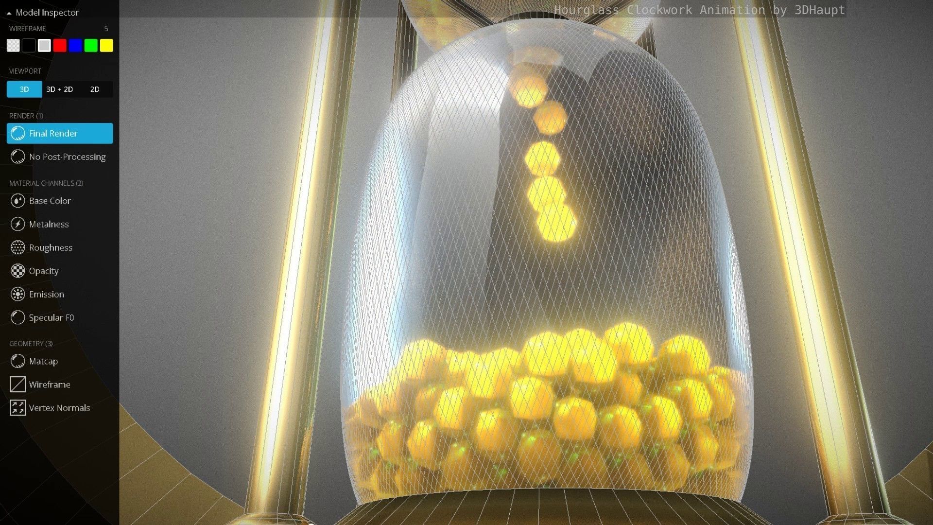 Hourglass Clockwork Animation  Free 3D model_127