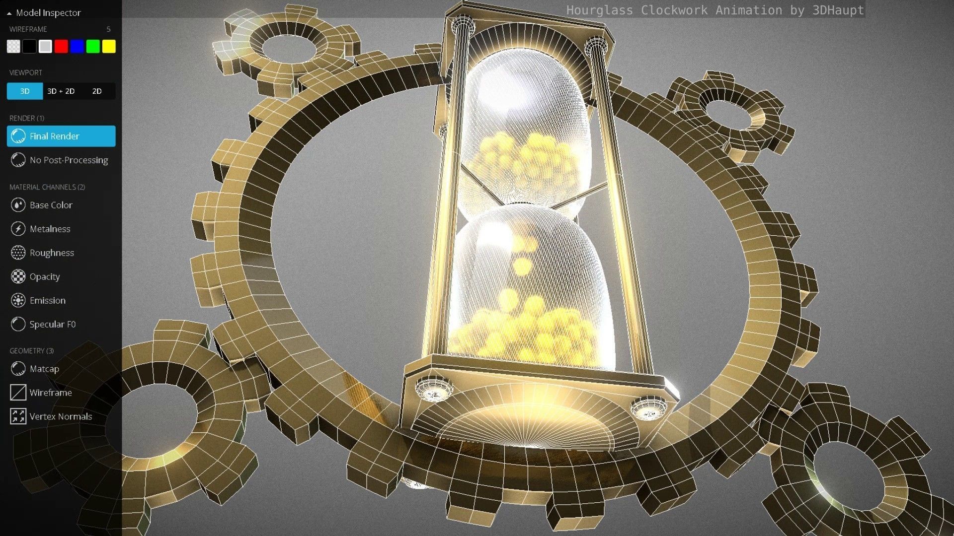 Hourglass Clockwork Animation  Free 3D model_144
