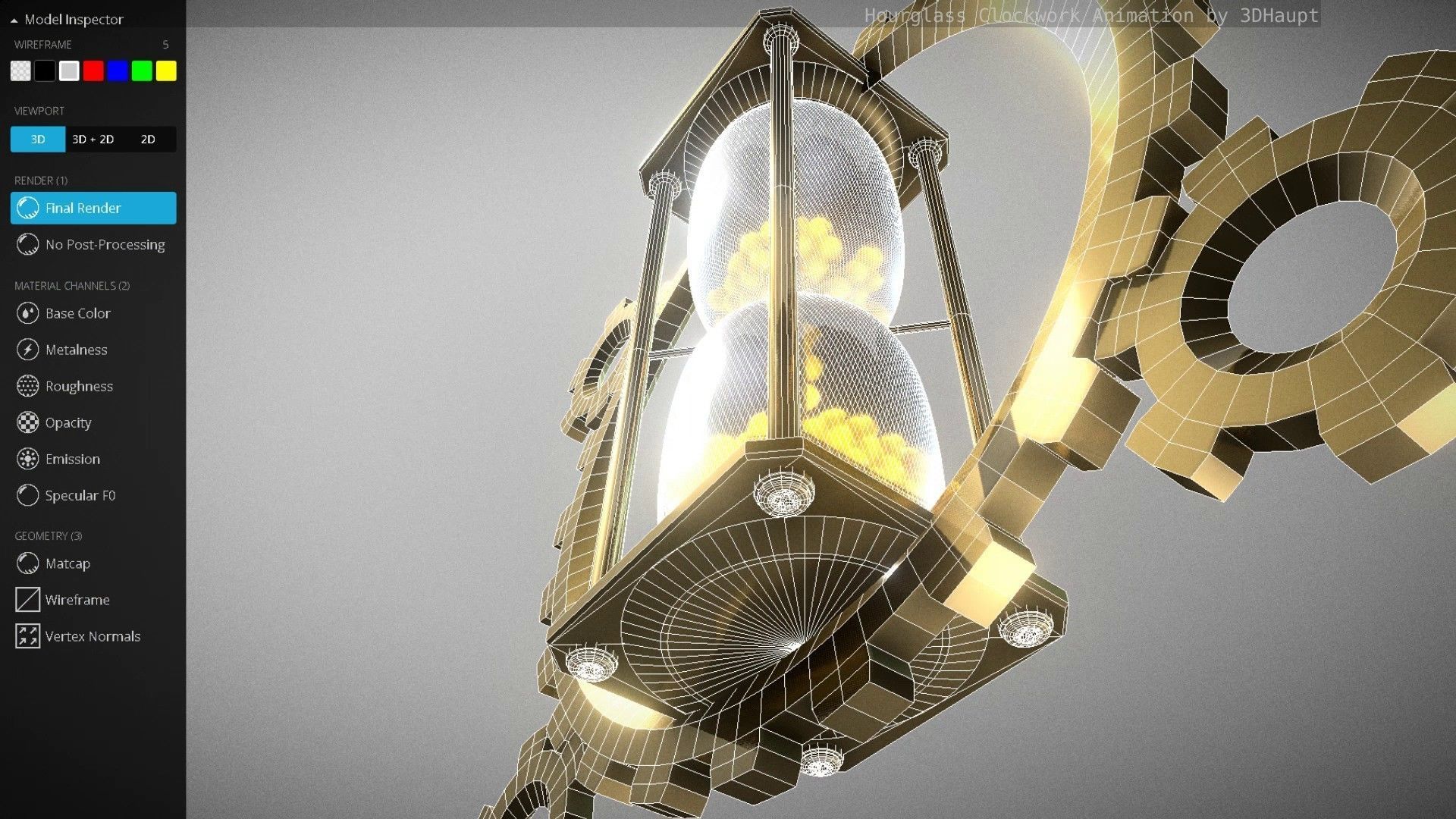 Hourglass Clockwork Animation  Free 3D model_12