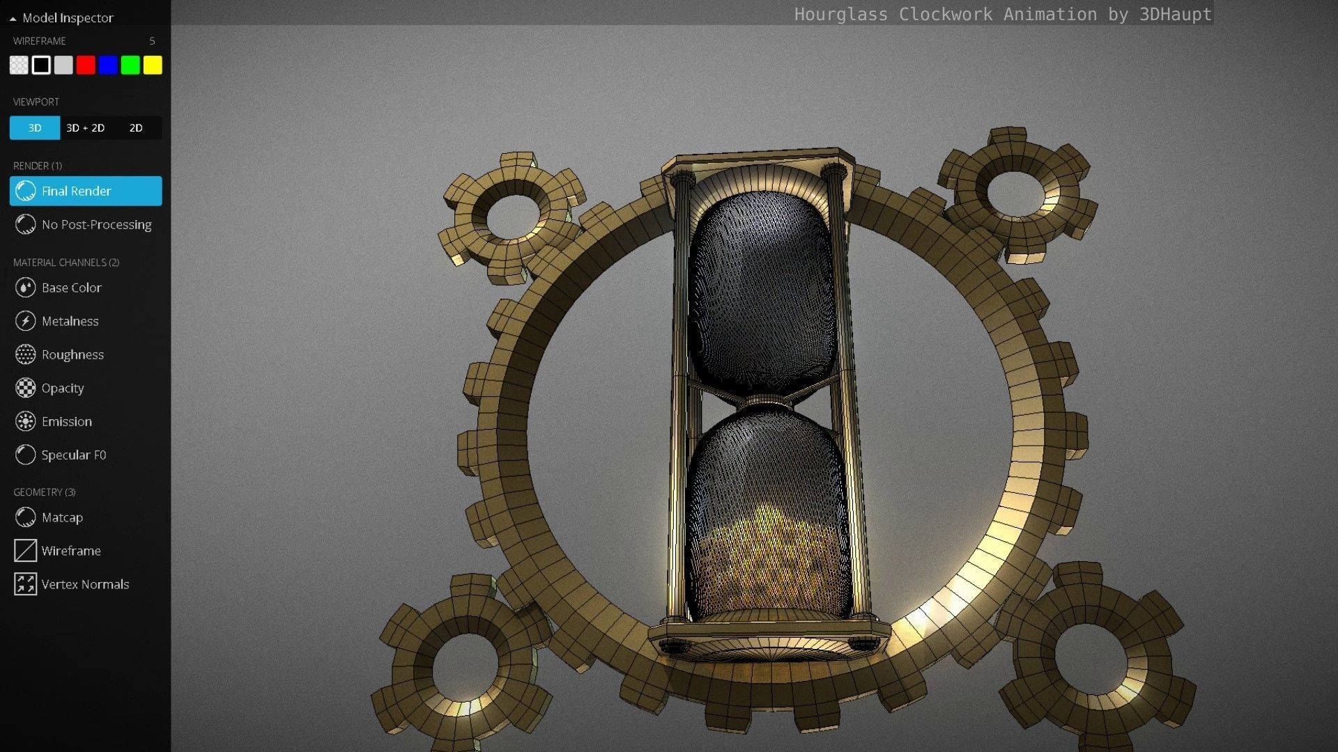 Hourglass Clockwork Animation  Free 3D model_118