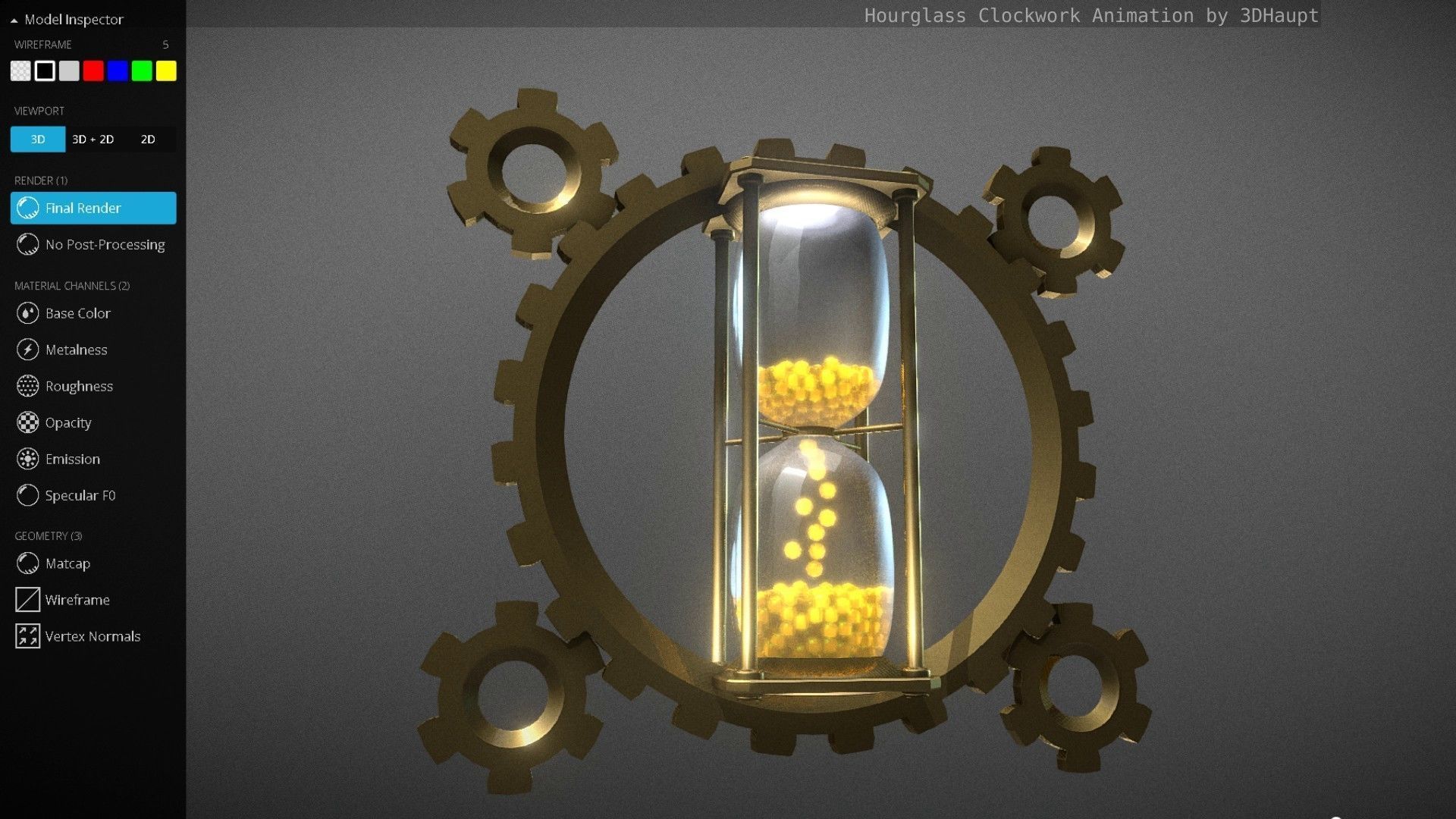 Hourglass Clockwork Animation  Free 3D model_111