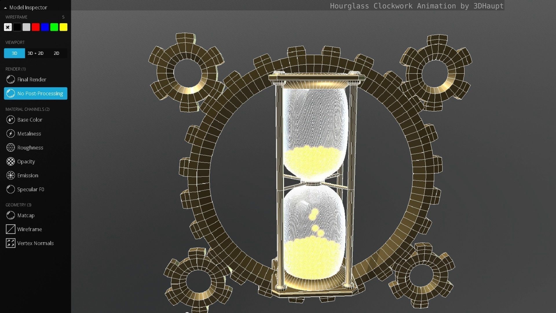 Hourglass Clockwork Animation  Free 3D model_155