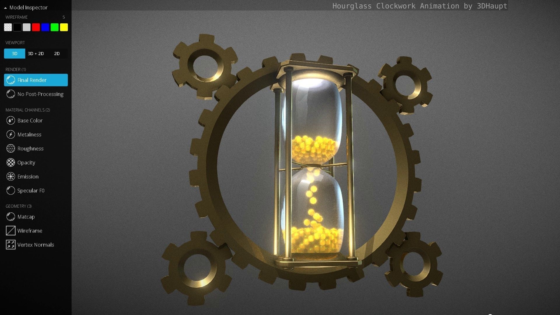 Hourglass Clockwork Animation  Free 3D model_110