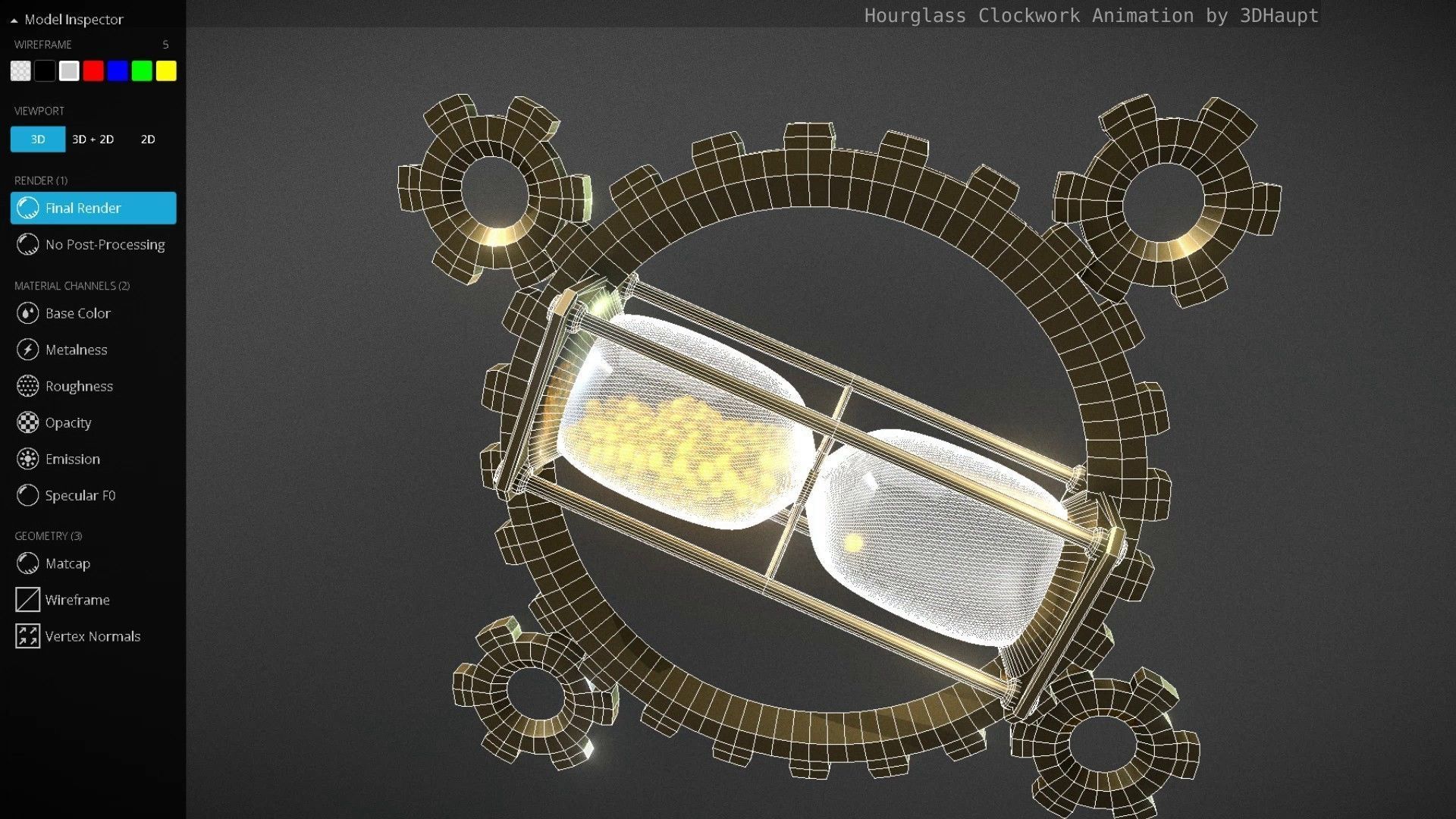 Hourglass Clockwork Animation  Free 3D model_141