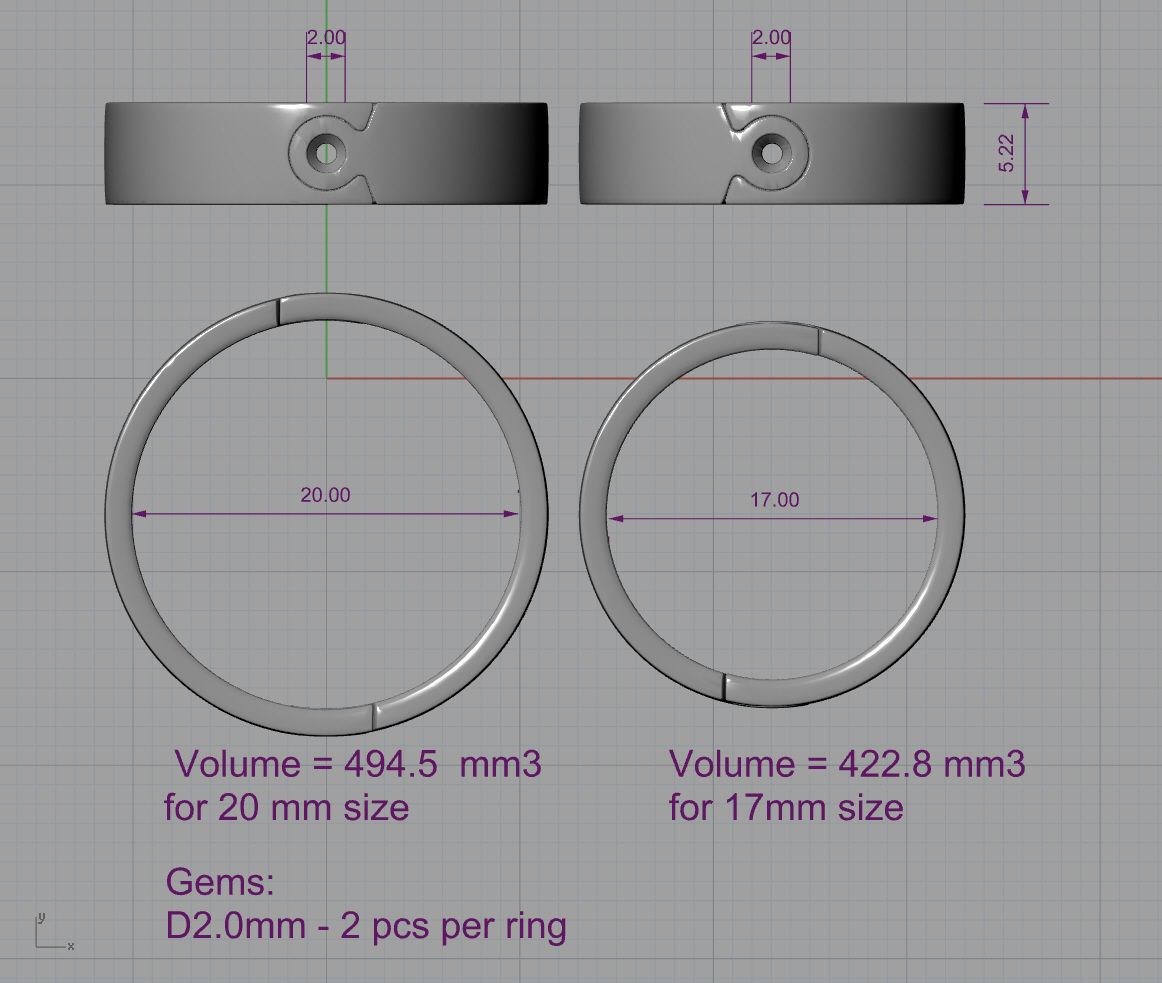 Puzzle wedding rings - original 3D print model_9