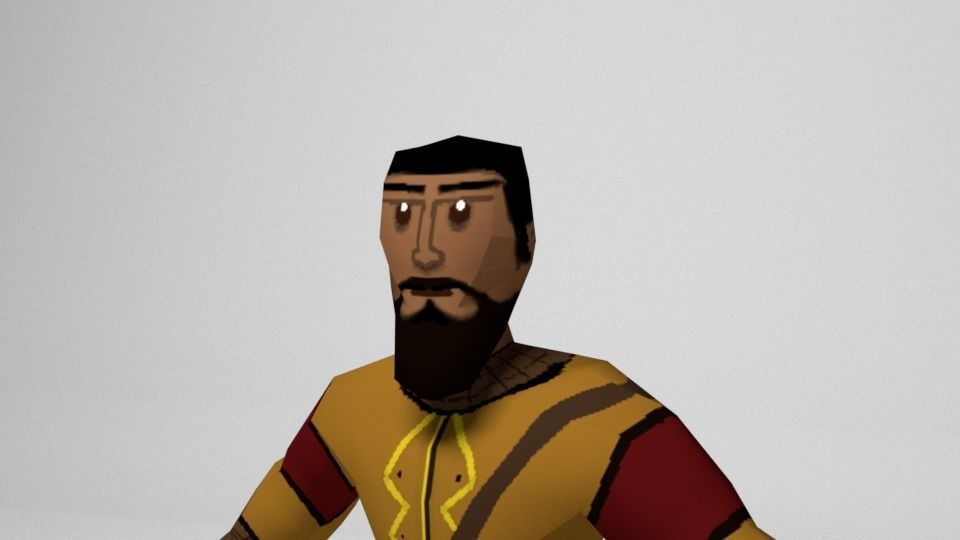 Seljuk Turkish Warrior Low-poly 3D model_4