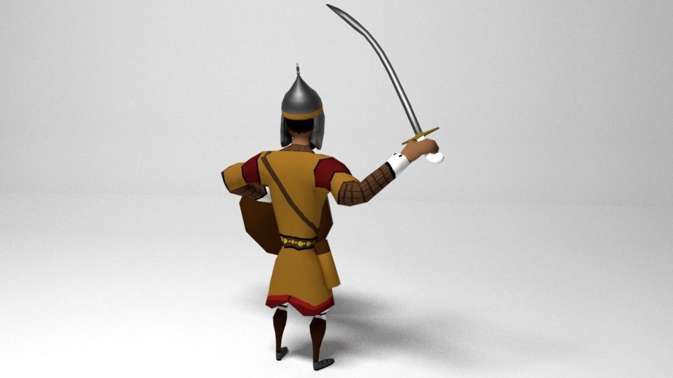 Seljuk Turkish Warrior Low-poly 3D model_7