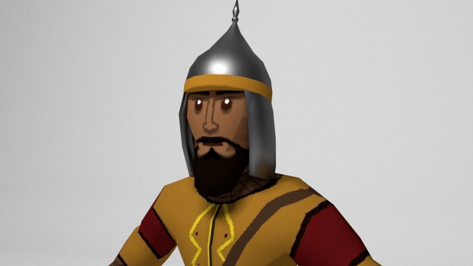 Seljuk Turkish Warrior Low-poly 3D model_5