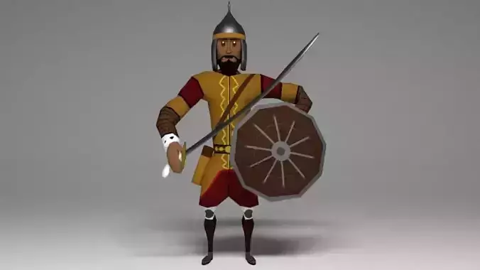 Seljuk Turkish Warrior Low-poly 3D model
