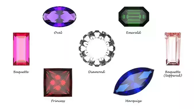 Gem stones Low-poly 3D model