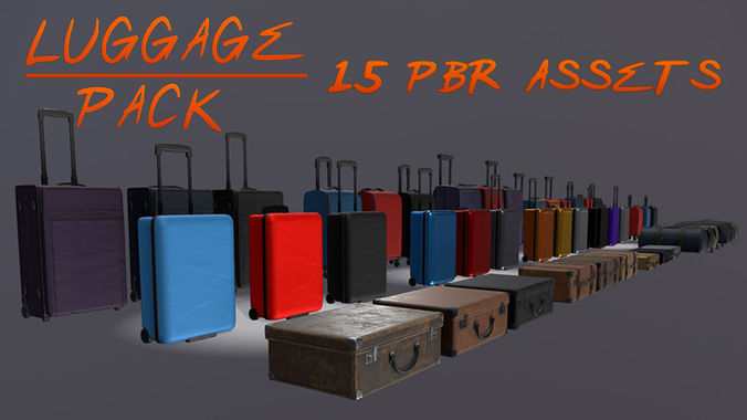 Luggage Pack - 15 PBR Assets 3D model