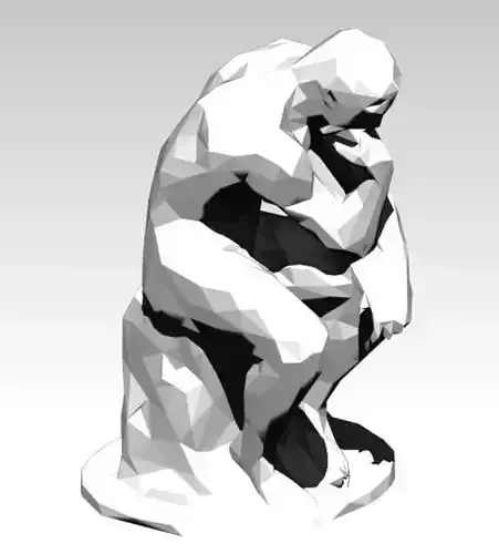  The Thinker Lowpoly Style 3D print model printable 3D print model