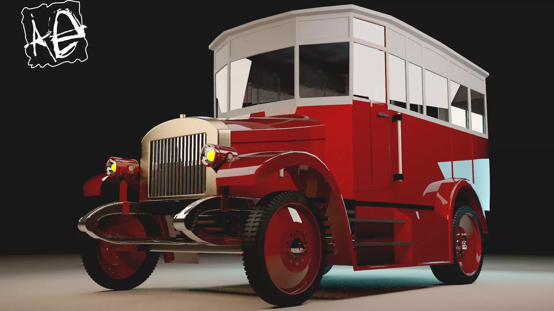 Amo-F15 vintage car Low-poly 3D model