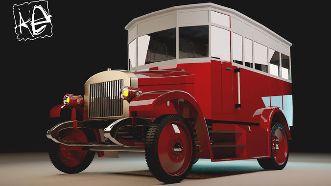 Amo-F15 vintage car Low-poly 3D model