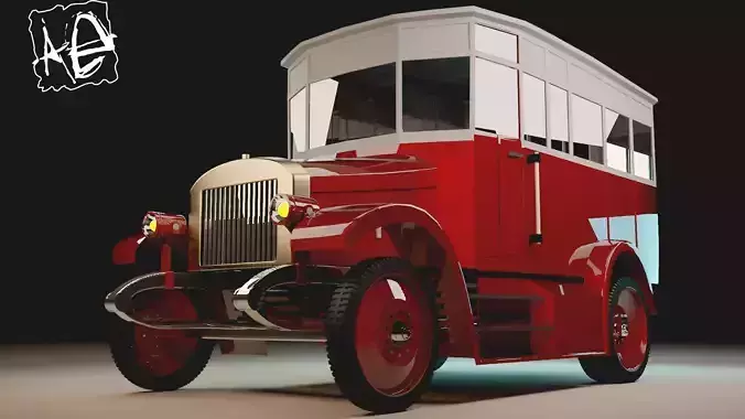 Amo-F15 vintage car Low-poly 3D model
