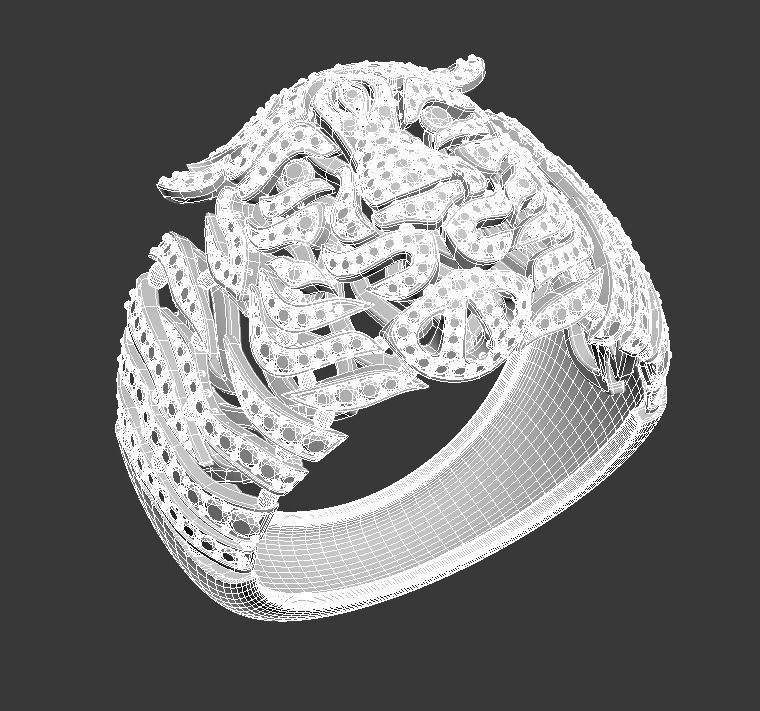 180730 R Big Cat ring 3D print model_9