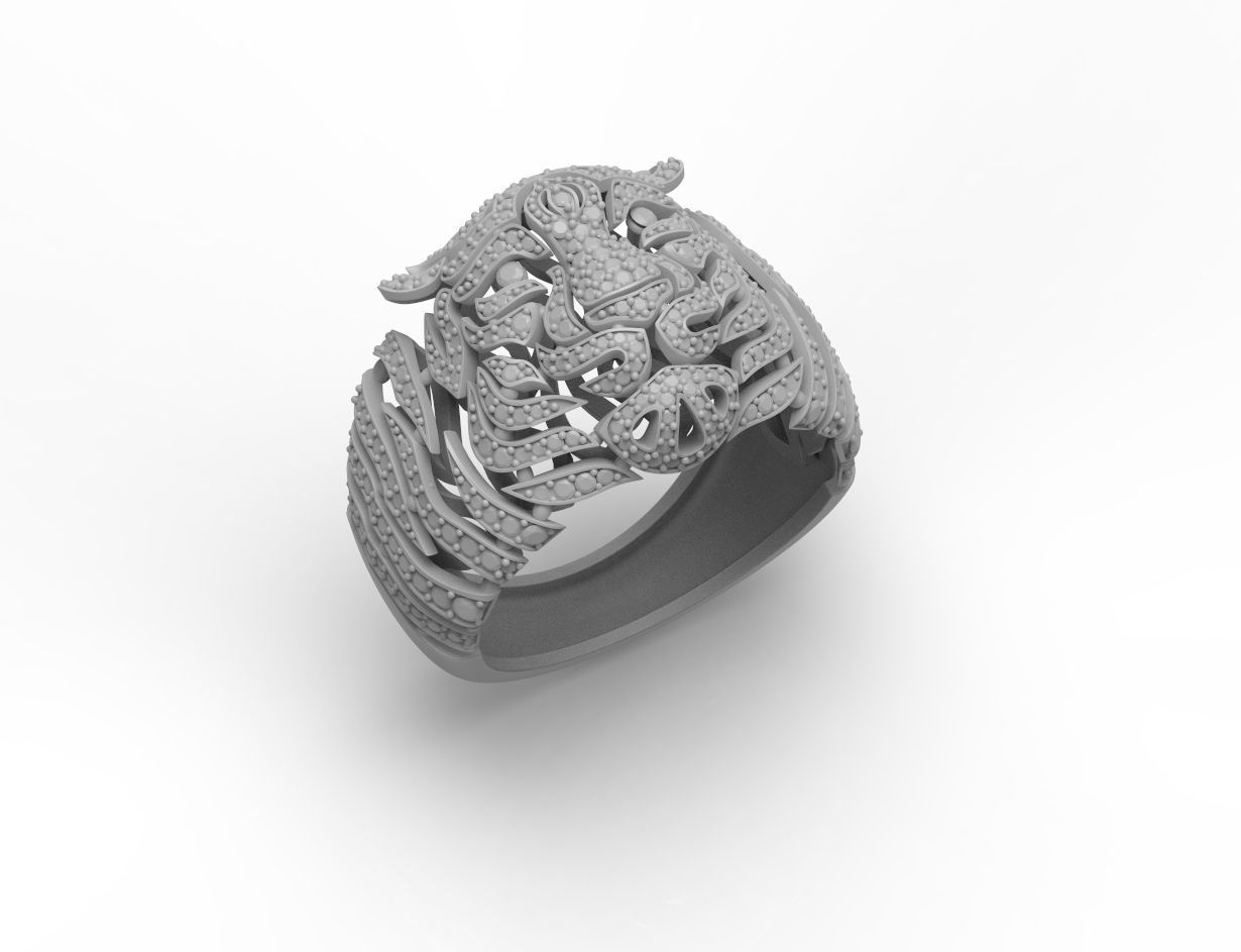 180730 R Big Cat ring 3D print model_7