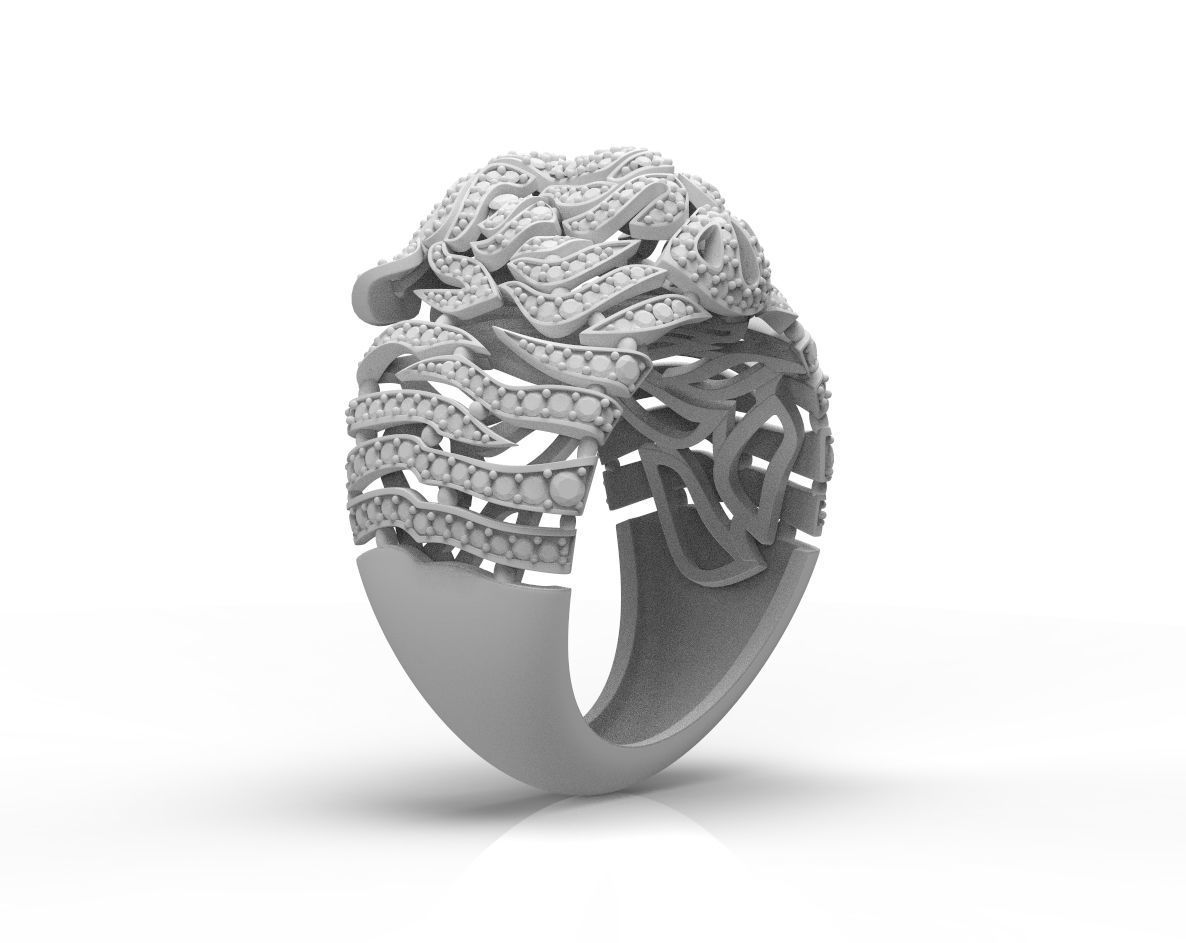 180730 R Big Cat ring 3D print model_3