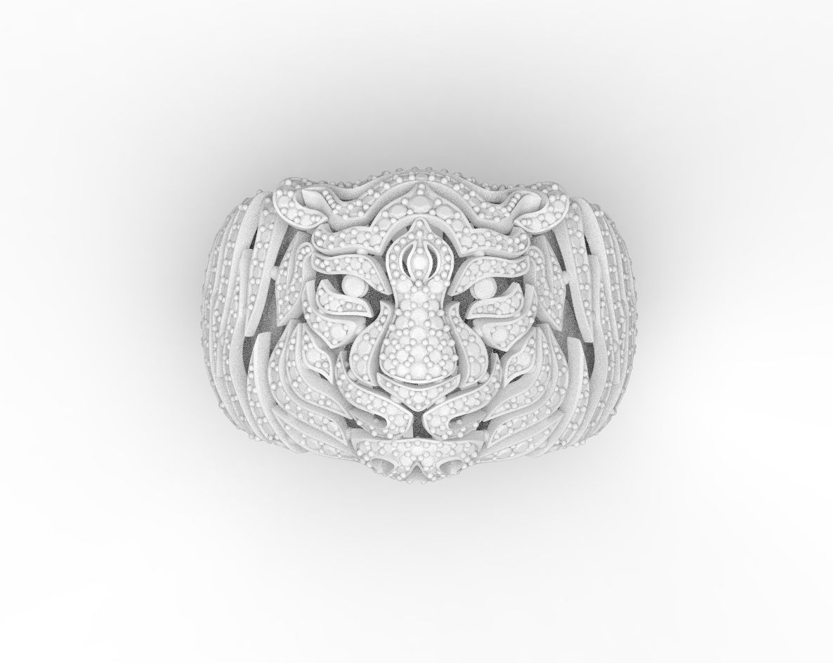 180730 R Big Cat ring 3D print model_6
