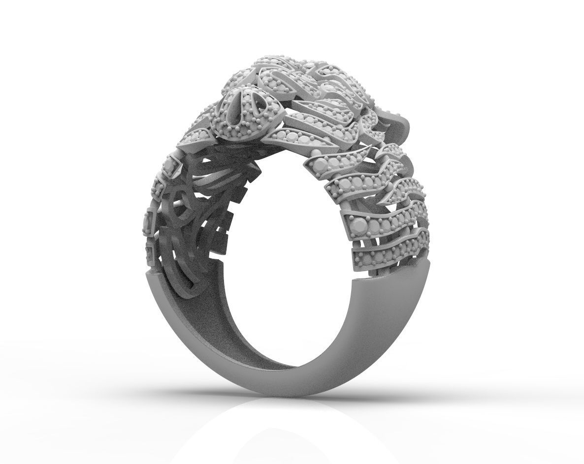 180730 R Big Cat ring 3D print model_4