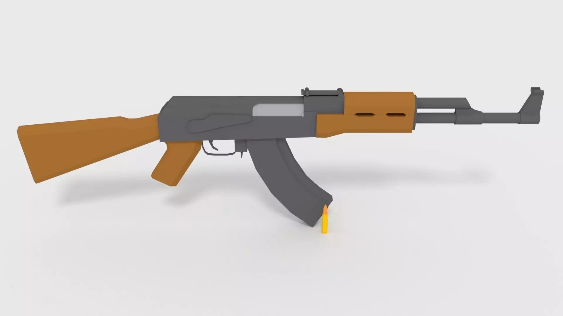 Low-Poly AK-47 GameReady ak - rifle Low-poly 3D model_0