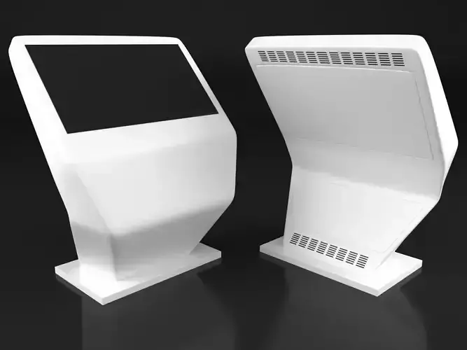 Simple white infokiosk with screen