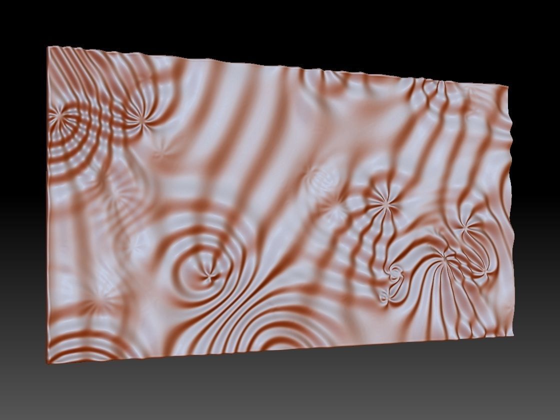 Flow 6373 wavy 3D relief for CNC milling 3D print model_2