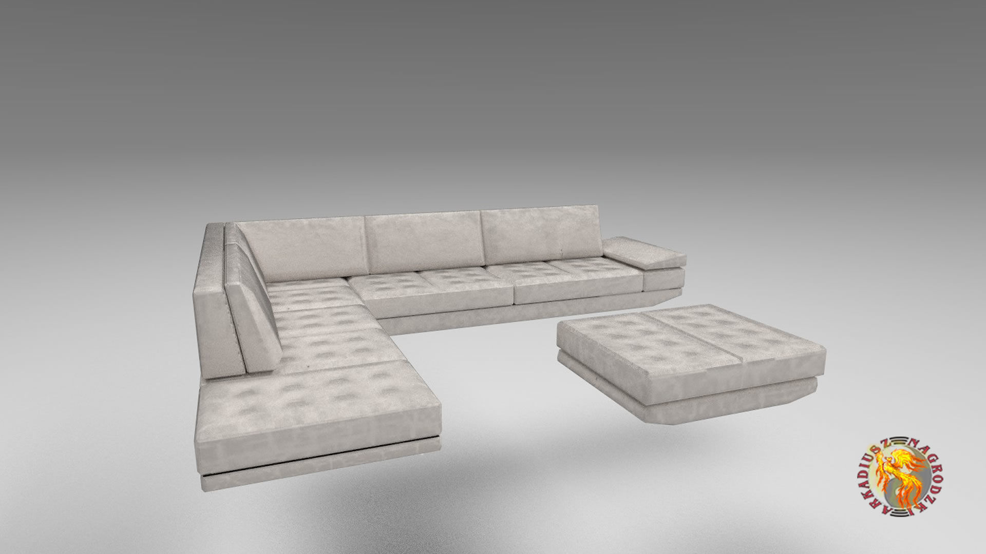 sofa fly Low-poly 3D model_1