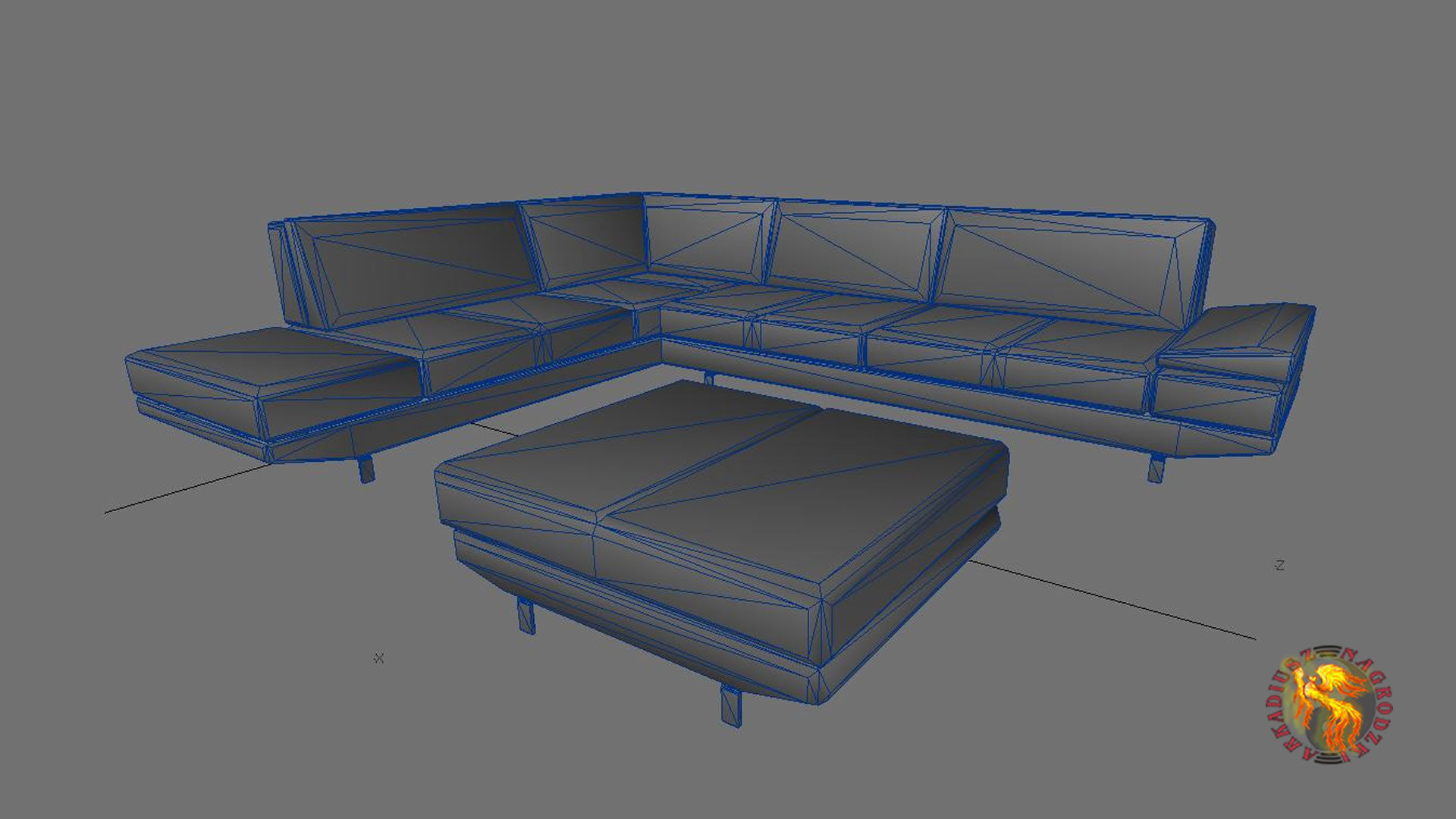 sofa fly Low-poly 3D model_2