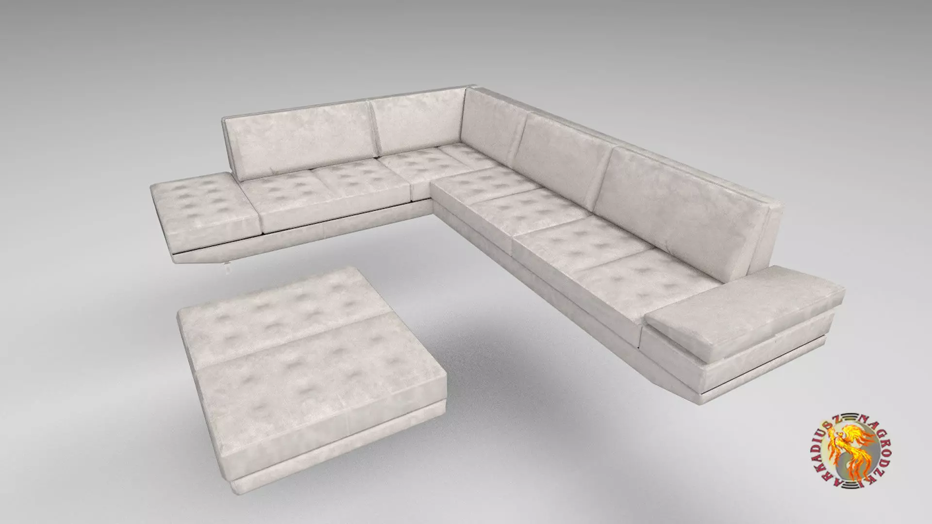 sofa fly Low-poly 3D model_0