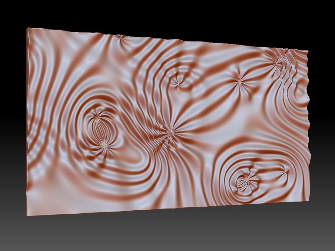 Flow 6376 wavy 3D relief for CNC milling 3D print model_4