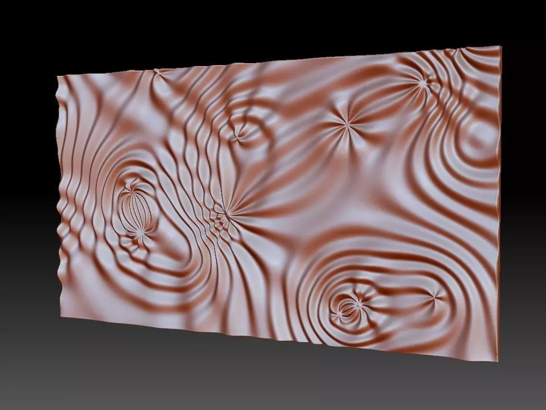 Flow 6376 wavy 3D relief for CNC milling 3D print model_0