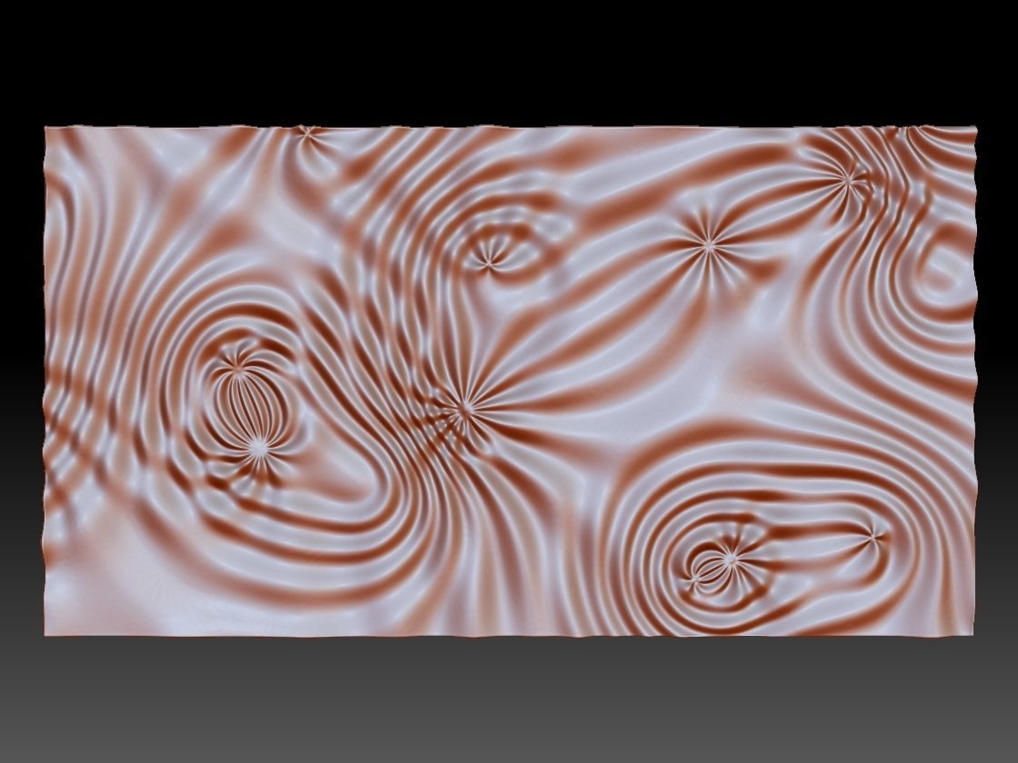 Flow 6376 wavy 3D relief for CNC milling 3D print model_2