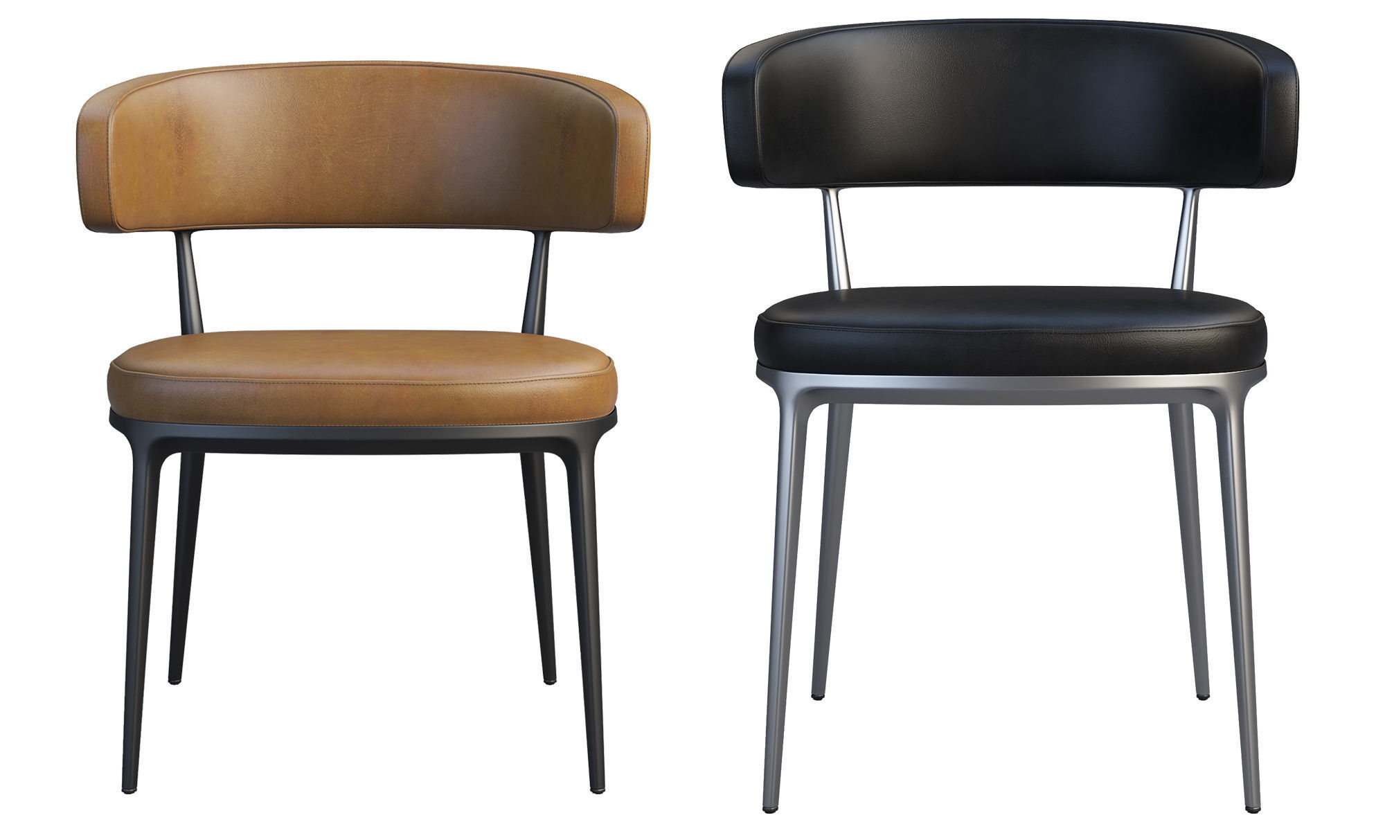 B and B Italia Maxalto Caratos chairs 3D model_1