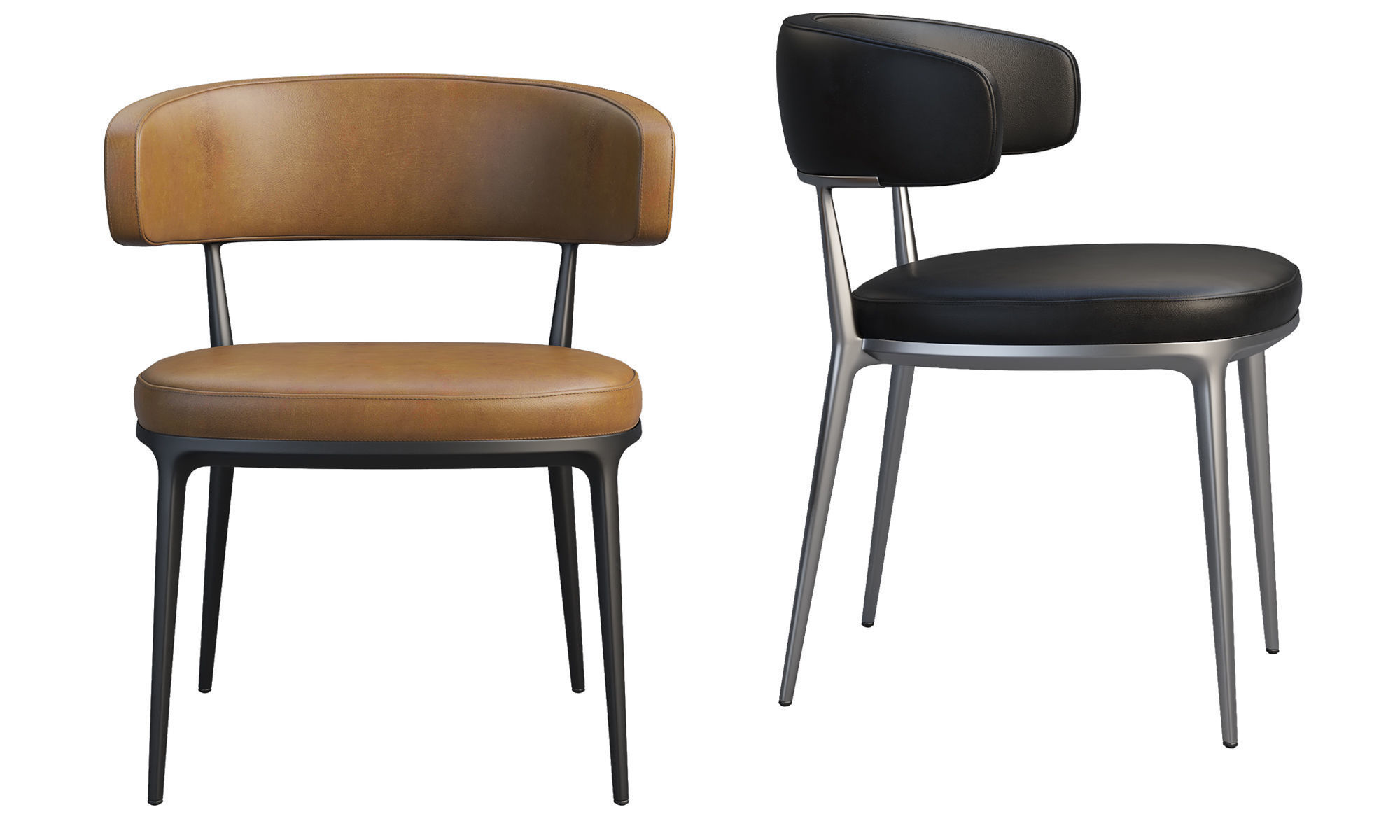 B and B Italia Maxalto Caratos chairs 3D model_4
