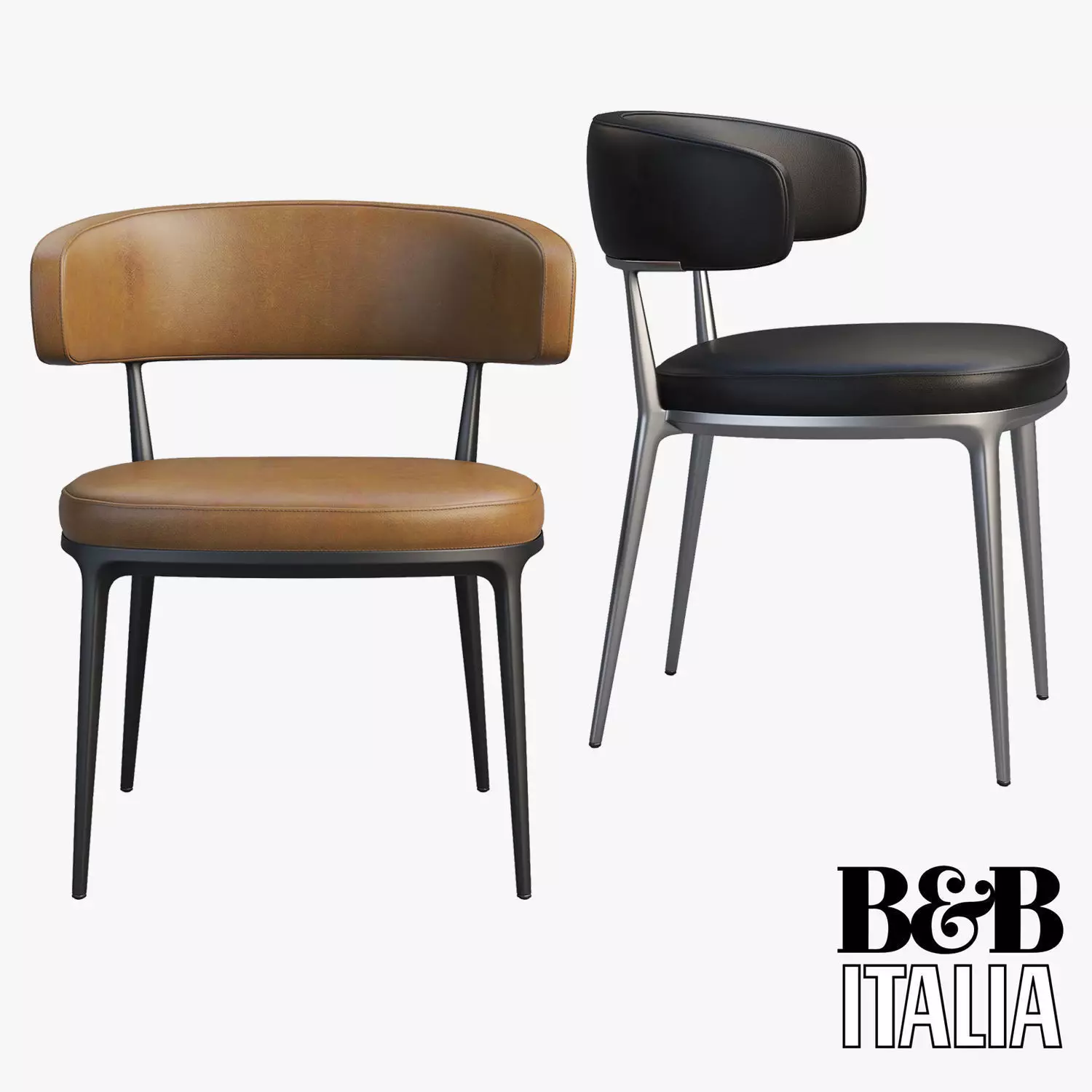 B and B Italia Maxalto Caratos chairs 3D model_0