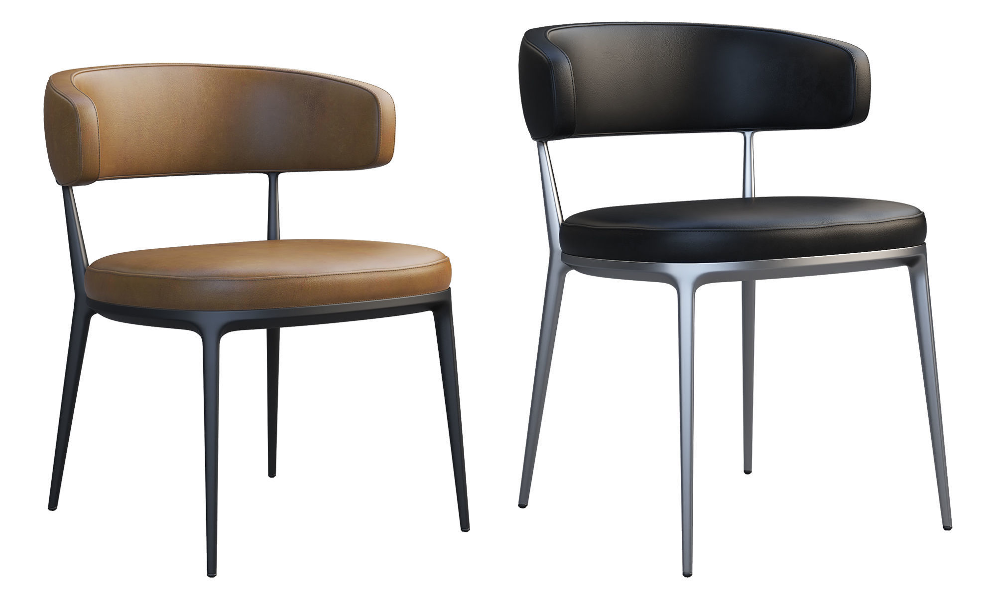 B and B Italia Maxalto Caratos chairs 3D model_2