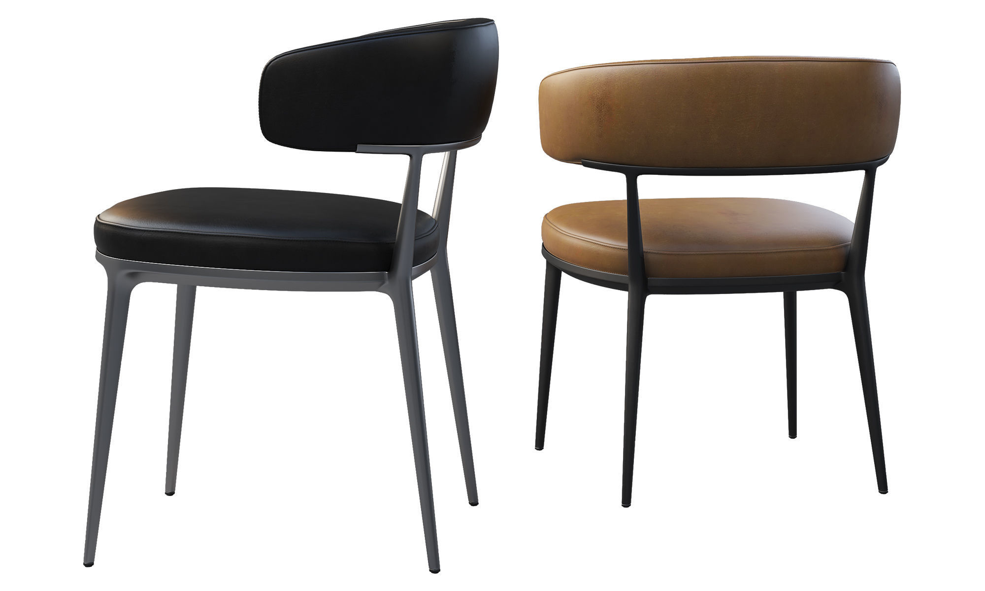 B and B Italia Maxalto Caratos chairs 3D model_5