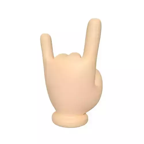 Cartoon Hand Hard Rock Metal Sign